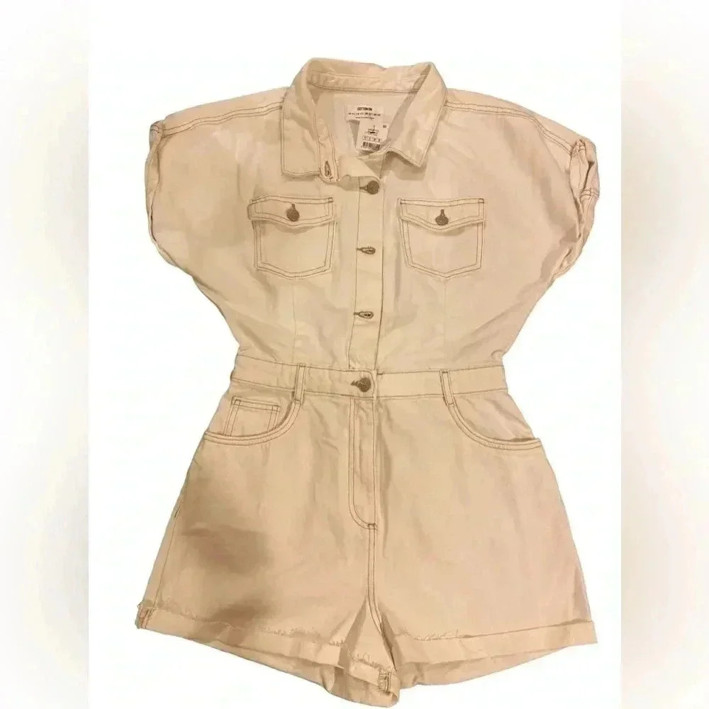 COTTON ON Women’s Denim Pantsuit NWT - Dunes Color - Size 4/6 - Picture 3 of 4